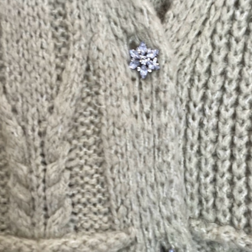 Zara Rhinestone Button Patchwork Cardigan - image 5